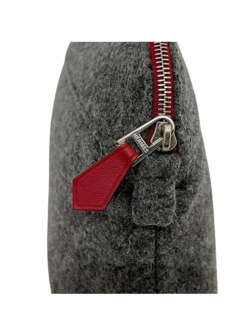 Hermes Pouch Bolide 20 Mini Gray Case Wool - Picture 9 of 9